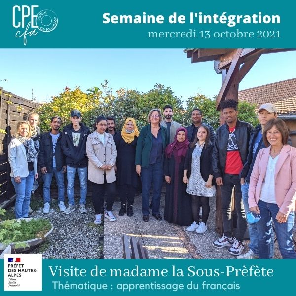 madame la sous prefete au CPE-cFA semaine integration 2021